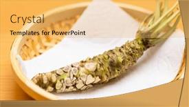  Presentation with root - Presentation design having japanese-root-of-wasabi background and a  colored foreground