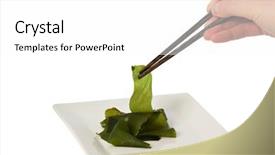  Presentation with biology seaweed - Cool new slides with japanese seaweed backdrop and a white colored foreground