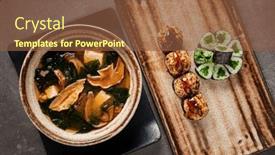  Presentation with sushi - Theme with japanese-set-with-sushi background and a tawny brown colored foreground