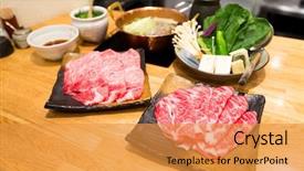  Presentation with shabu - Slide deck with japanese shabu shabu background and a gold colored foreground