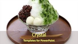  Presentation with japanese green tea - Slides consisting of japanese shaved ice with mat background and a tawny brown colored foreground