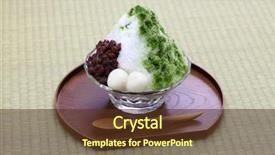  Presentation with japanese green tea - Beautiful PPT layouts featuring japanese shaved ice with matcha backdrop and a tawny brown colored foreground
