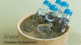  Presentation with soft drink - Colorful presentation design enhanced with soda bottles - japanese soft drink backdrop and a coral colored foreground