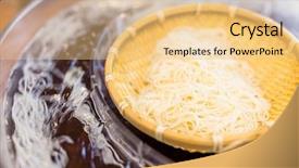  Presentation with water flow - PPT theme having japanese somen with water flow background and a lemonade colored foreground