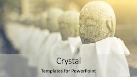  Presentation with japanese - Audience pleasing presentation design consisting of japanese stone statue ksitigarbha bodhisattva backdrop and a  colored foreground