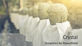  Presentation with japanese - Presentation with japanese stone statue ksitigarbha bodhisattva background and a  colored foreground