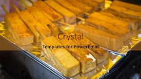  Presentation with street food - Cool new slide set with japanese street food in kyoto backdrop and a gold colored foreground