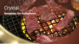 Presentation with japanese style - Presentation theme featuring japanese style barbecue background and a tawny brown colored foreground