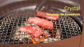  Presentation with japanese style - Slide set consisting of japanese-style-bbq-yakiniku background and a tawny brown colored foreground