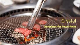  Presentation with japanese style - Presentation design consisting of japanese-style-bbq-yakiniku background and a tawny brown colored foreground