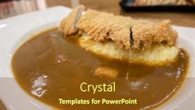  Presentation with japanese style - Colorful presentation design enhanced with japanese-style-curry-with-rice backdrop and a tawny brown colored foreground