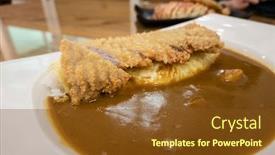  Presentation with japanese style - Theme featuring japanese-style-curry-with-rice background and a tawny brown colored foreground