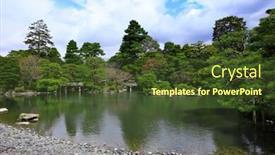  Presentation with japanese style - Slide set featuring japanese style garden background and a tawny brown colored foreground
