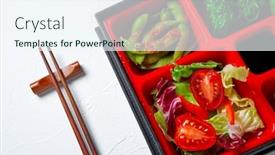  Presentation with japanese style - Presentation theme enhanced with japanese-style-lunch-bento-box background and a sky blue colored foreground