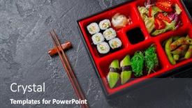  Presentation with japanese style - Cool new slide deck with japanese-style-lunch-bento-box backdrop and a gray colored foreground