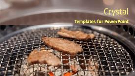  Presentation with japanese style - PPT layouts consisting of japanese-style-meat-barbecue background and a violet colored foreground