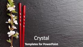  Presentation with japan sakura - Cool new presentation theme with japan customs - japanese sushi chopsticks and sakura backdrop and a dark gray colored foreground