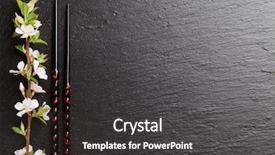  Presentation with sakura japanese cherry branch - PPT theme featuring japan customs - japanese sushi chopsticks and sakura background and a  colored foreground