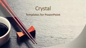  Presentation with japan sushi - Presentation design enhanced with japan customs - japanese sushi chopsticks and soy background and a  colored foreground