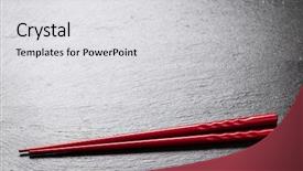  Presentation with japan sushi - Colorful slide set enhanced with japan customs - japanese sushi chopsticks on black backdrop and a  colored foreground