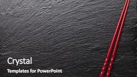  Presentation with japan sushi - Audience pleasing slide deck consisting of japan customs - japanese sushi chopsticks on black backdrop and a  colored foreground