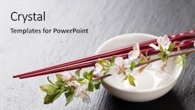  Presentation with space wormhole or black - Audience pleasing PPT theme consisting of japan customs - japanese sushi chopsticks soy sauce backdrop and a light gray colored foreground