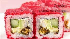  Presentation with japanese food - Slide set enhanced with japanese-sushi-food-sushi-roll background and a red colored foreground