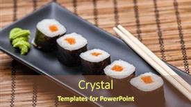  Presentation with japanese food - Presentation featuring japanese-sushi-food-view background and a tawny brown colored foreground