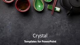  Presentation with tableware - Slide deck with japanese-tea-and-tableware background and a dark gray colored foreground