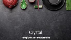 Presentation with tableware - Theme enhanced with japanese-tea-and-tableware background and a dark gray colored foreground