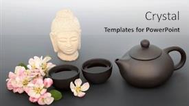  Presentation with japanese culture - Slide set having japanese-tea-ceremony-for-inner background and a  colored foreground