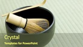  Presentation with japanese culture - Presentation theme having japanese tea culture background and a  colored foreground