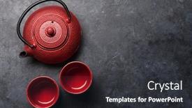  Presentation with japanese food - Amazing slides having japanese-tea-in-teapot backdrop and a dark gray colored foreground