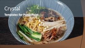  Presentation with japanese ramen - Slide set having japanese-tonkotsu-ramen-and-pork background and a gray colored foreground
