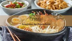 Presentation with japanese ramen - Colorful presentation theme enhanced with japanese-tonkotsu-ramen-bowl backdrop and a gold colored foreground