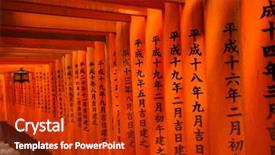  Presentation with japanese - Audience pleasing presentation design consisting of hiragana - japanese tori backdrop and a crimson colored foreground
