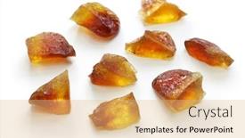  Presentation with confectionery - PPT theme having japanese-traditional-confectionery-kohakutou-dried background and a coral colored foreground