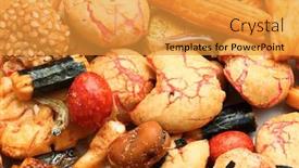  Presentation with cracker - Beautiful presentation theme featuring japanese traditional rice cracker backdrop and a gold colored foreground