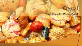  Presentation with cracker - PPT layouts having japanese traditional snack rice cracker background and a yellow colored foreground