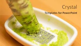  Presentation with sauce - Presentation design having japanese-wasabi-with-grater background and a yellow colored foreground