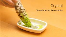  Presentation with sauce - Presentation theme featuring japanese-wasabi-with-grater background and a yellow colored foreground