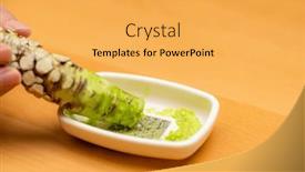  Presentation with japanese - PPT layouts with japanese-wasabi-with-grater background and a yellow colored foreground