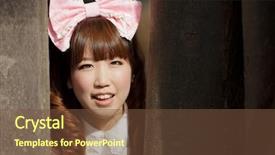  Presentation with sweet - Amazing slide set having japanese woman in sweet lolita backdrop and a tawny brown colored foreground