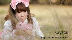  Presentation with sweet 16 birthday - Beautiful slide set featuring japanese woman in sweet lolita backdrop and a coral colored foreground