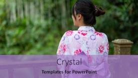  Presentation with japanese - Slide set with japanese-woman-wear-yukata background and a light blue colored foreground