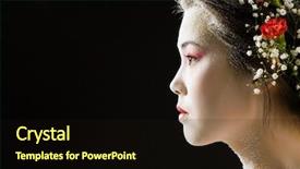  Presentation with theater - Slide deck with japanese woman background and a wine colored foreground