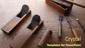  Presentation with wood tools - Presentation theme enhanced with japanese-wood-working-tools background and a tawny brown colored foreground