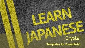  Presentation with learn - Presentation design having japanese written on the road background and a tawny brown colored foreground
