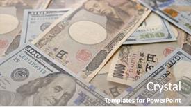  Presentation with japanese - Presentation theme consisting of japan currency - japanese yen and usd banknote background and a light gray colored foreground
