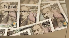  Presentation with bills - Beautiful presentation featuring japanese-yen-bills-currency backdrop and a coral colored foreground